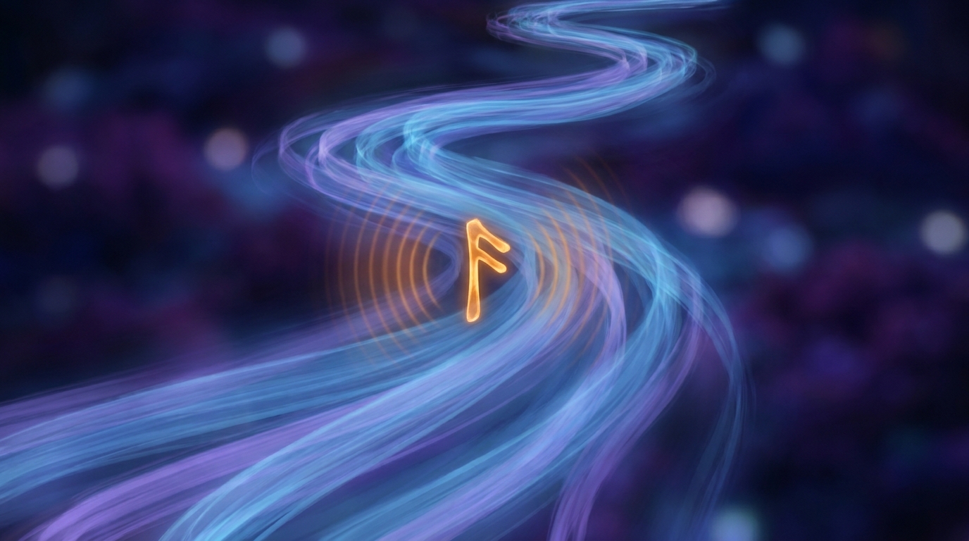 A glowing foreign symbol injected into a stream of thought, a faint ripple of noticing