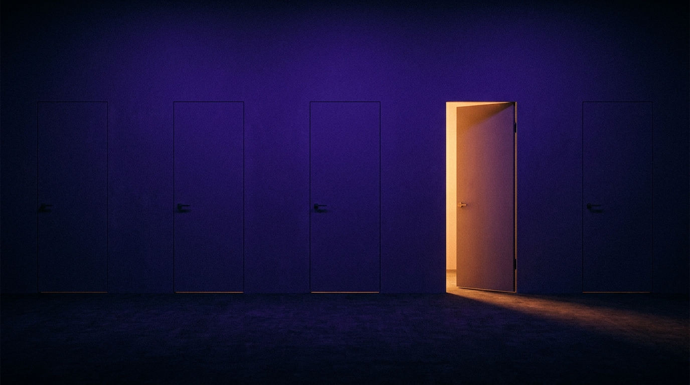 Five doors, one ajar — one honest answer in five